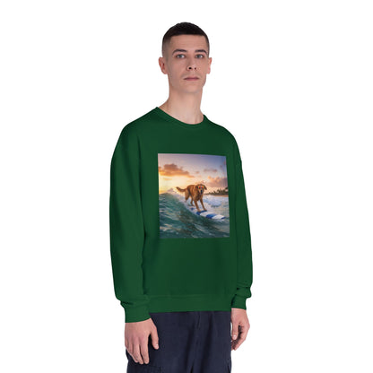 Surfing Dog Graphic Unisex NuBlend Crewneck Sweatshirt style 1