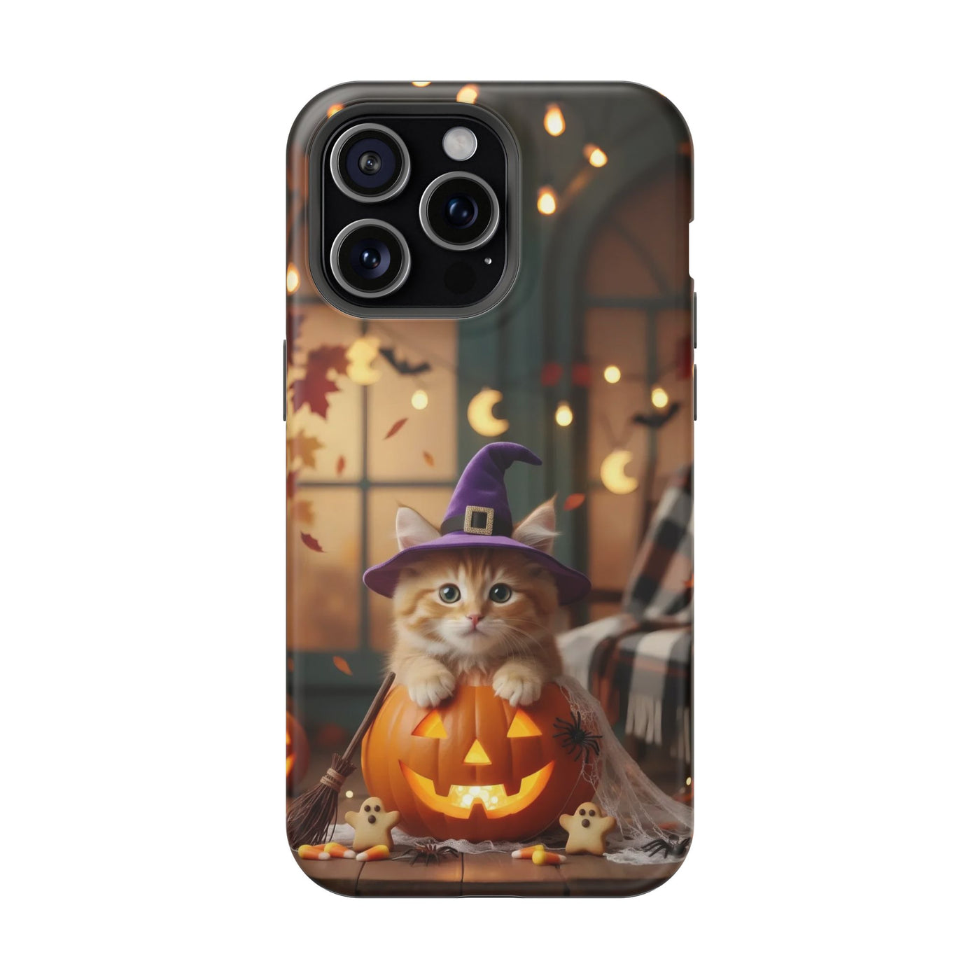 Halloween cute kitten photo style 1 Magnetic Phone Case, Cat Lover Gift, Impact-Resistant iPhone Case, Funny Pet Accessory, Unique Animal Design