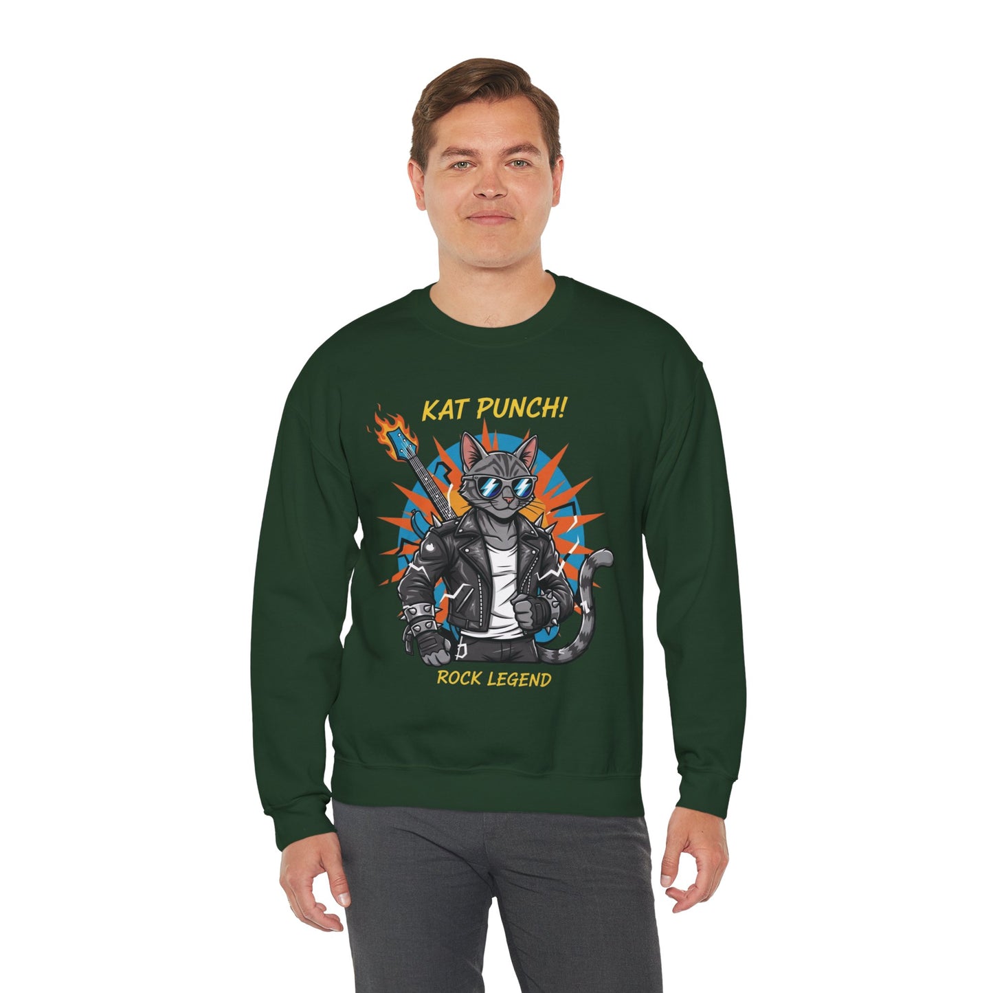 Cool Cat Unisex Heavy Blend Crewneck Sweatshirt style 1