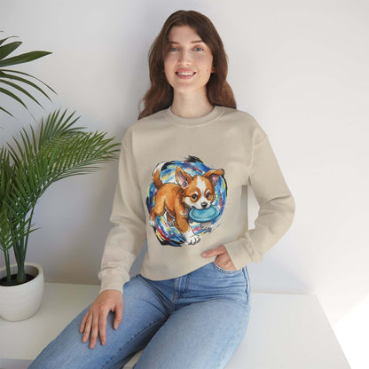 Watercolor Dog painting Unisex Crewneck Sweatshirt style 4