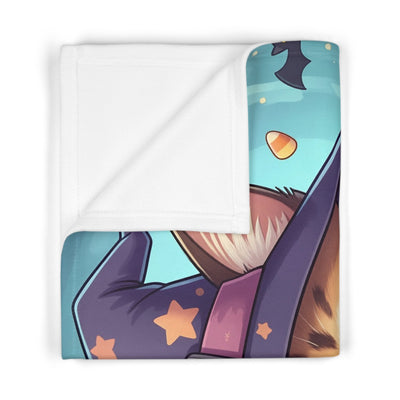 Halloween Cat Fleece Baby Blanket, Cozy Gift for Newborns, Cute Nursery Decor, Seasonal Holiday Blanket, Cat Lover's Gift