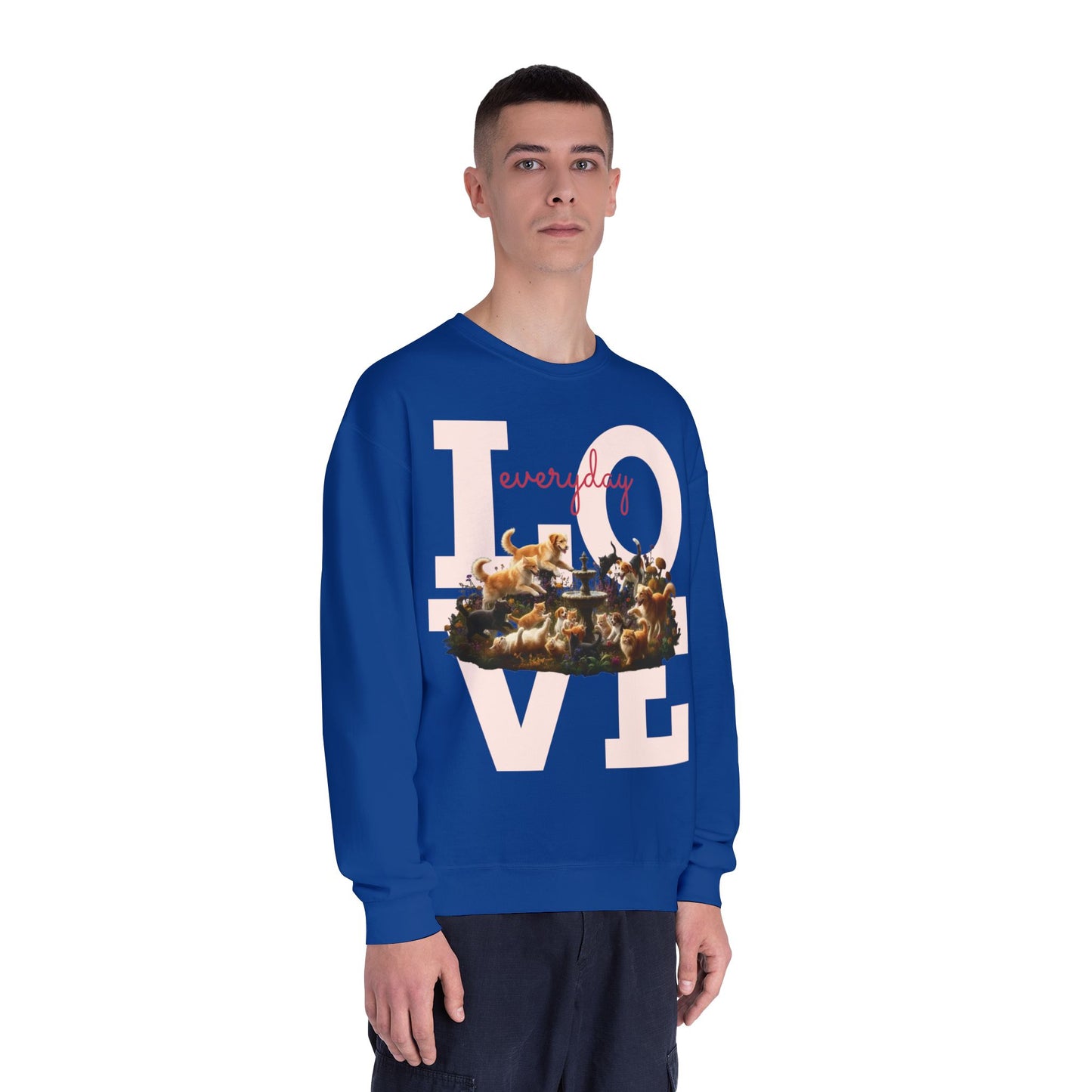 Love Everyday Cats & Dogs Unisex NuBlend Crewneck Sweatshirt