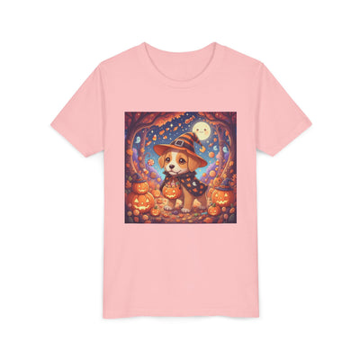 Halloween cute puppy anime style 1 Youth Tee, Short Sleeve T-Shirt, Kids Halloween Apparel, Cute Dog Tee, Fall Outfit for Children