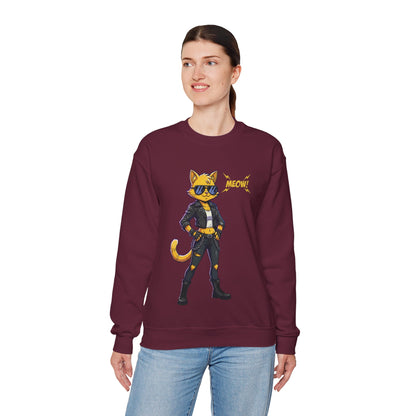 Cool Cat Unisex Heavy Blend Crewneck Sweatshirt style 4