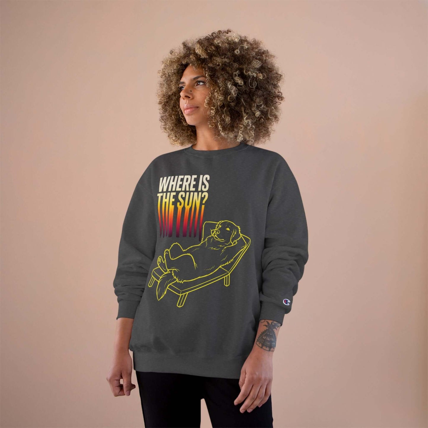 Where is the Sun - Dog Champion Unisex Crewneck Sweatshirt