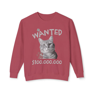 WANTED Cat Poster Design Unisex Crewneck Sweatshirt