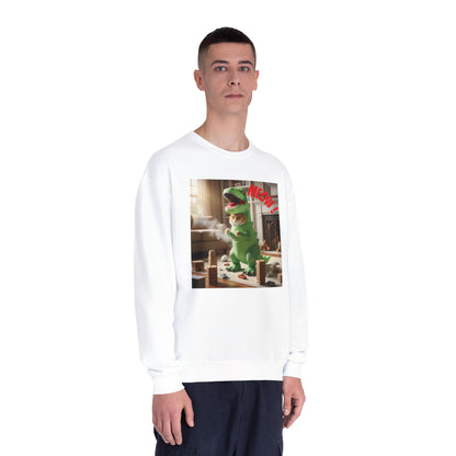 Tyrannosaurus Cat at home Unisex NuBlend Crewneck Sweatshirt