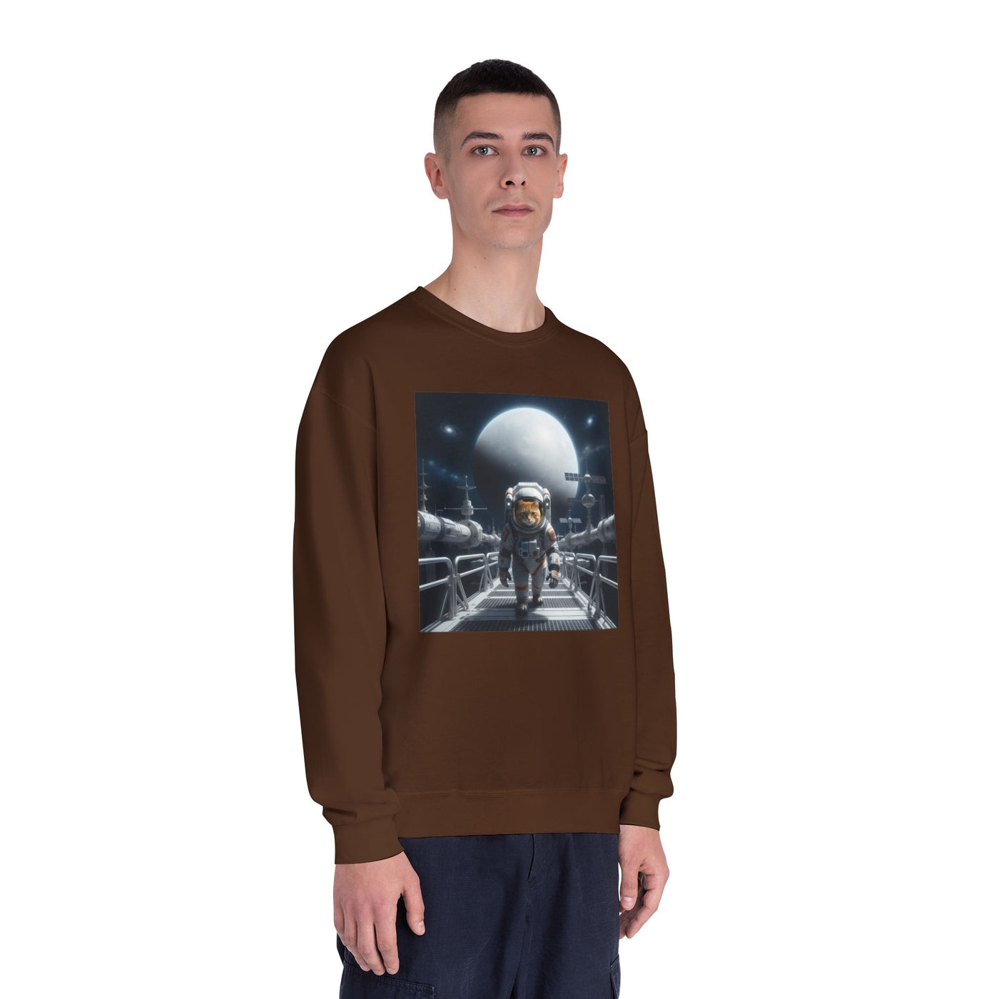 Space Cat style 2 Unisex NuBlend® Crewneck Sweatshirt