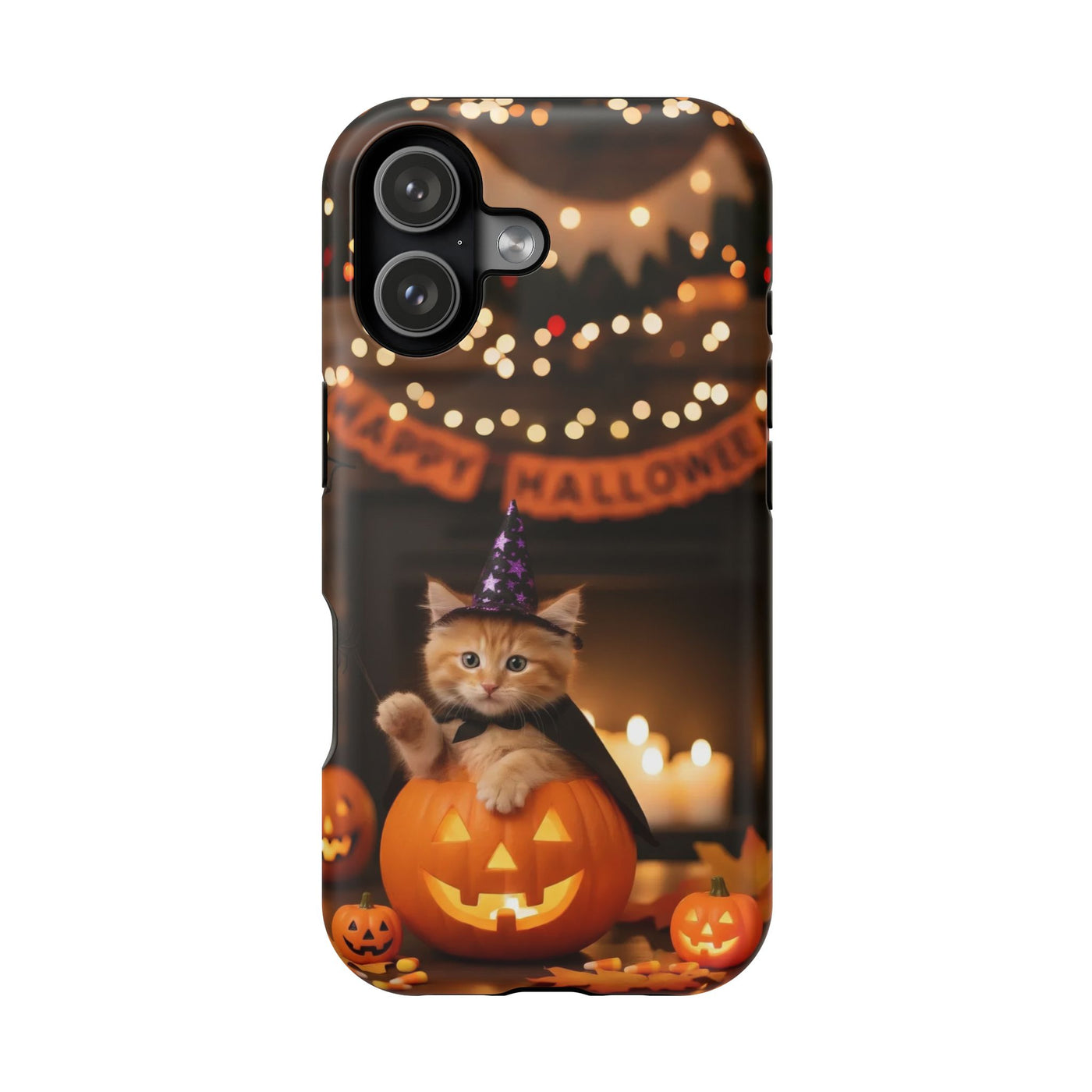 Halloween cute kitten photo style 4 Magnetic Phone Case, Cat Lover Gift, Impact-Resistant iPhone Case, Funny Pet Accessory, Unique Animal Design