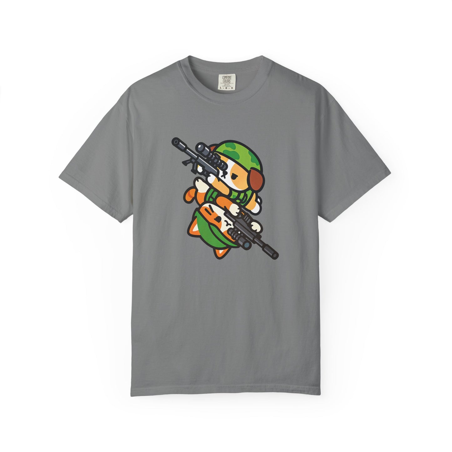 Cute Soldier Sniper Dog & Cat Unisex Graphic T-Shirt