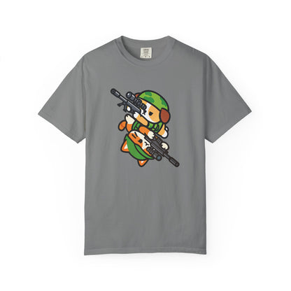 Cute Soldier Sniper Dog & Cat Unisex Graphic T-Shirt