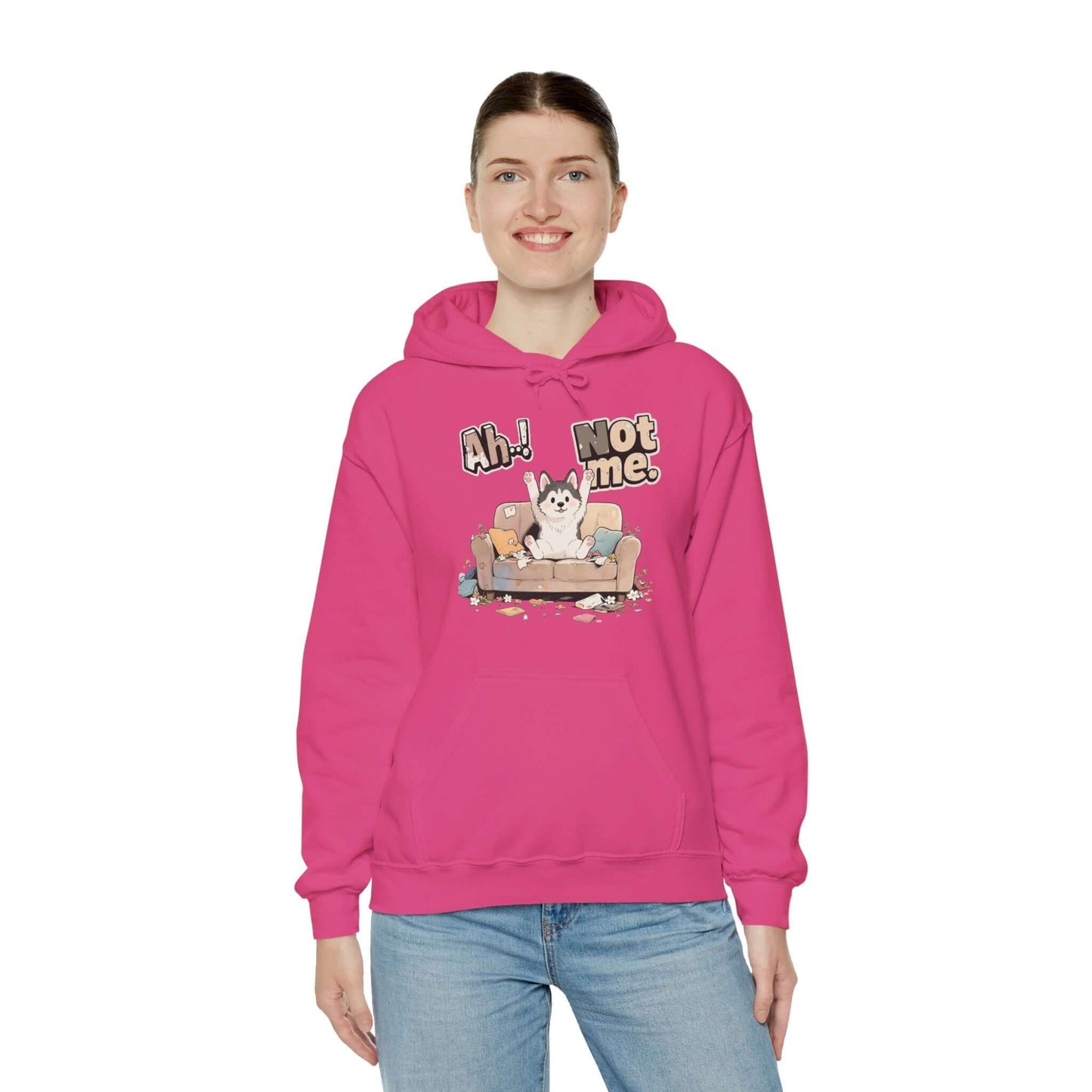 Ah Not Me - Cute Husky Unisex Pullover Hoodie for Dog Lover