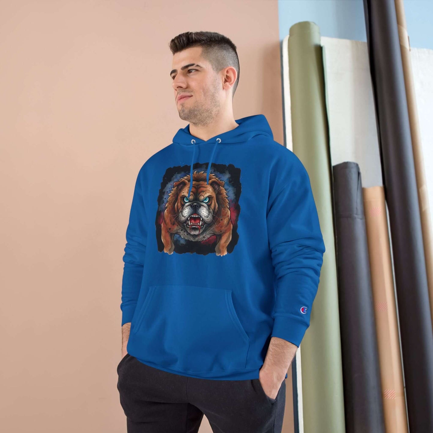 Angry Dog Men and Women Champion Hoodie style 4