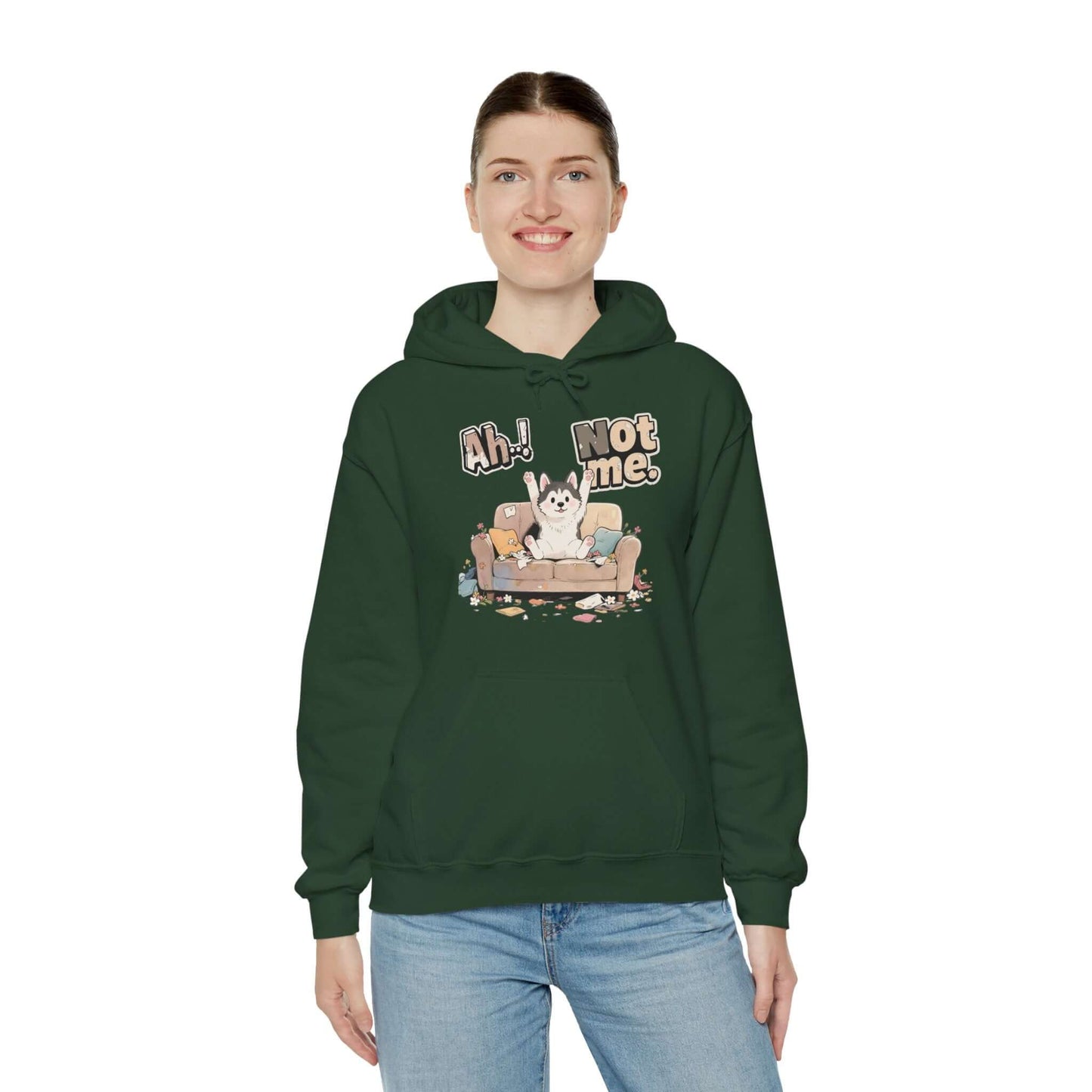 Ah Not Me - Cute Husky Unisex Pullover Hoodie for Dog Lover