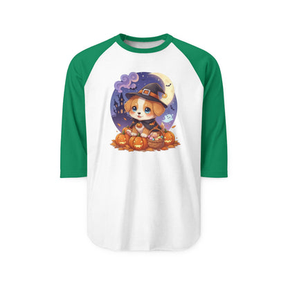 Halloween Cute Puppy Anime Unisex Raglan Shirt style 5