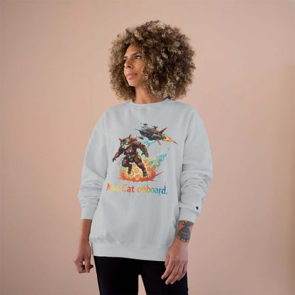 Mad Cat Onboard Graphic Champion Crewneck Sweatshirt style 2