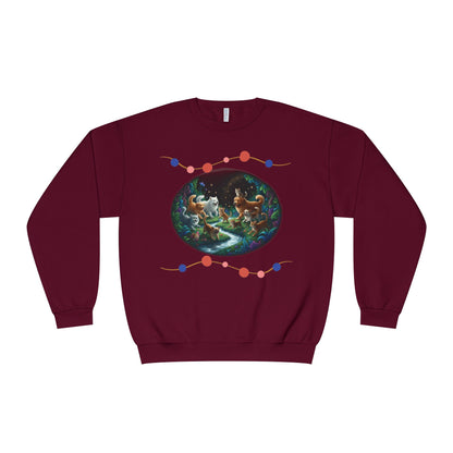 Cats & Dogs Happy Garden Unisex NuBlend Crewneck Sweatshirt style 1