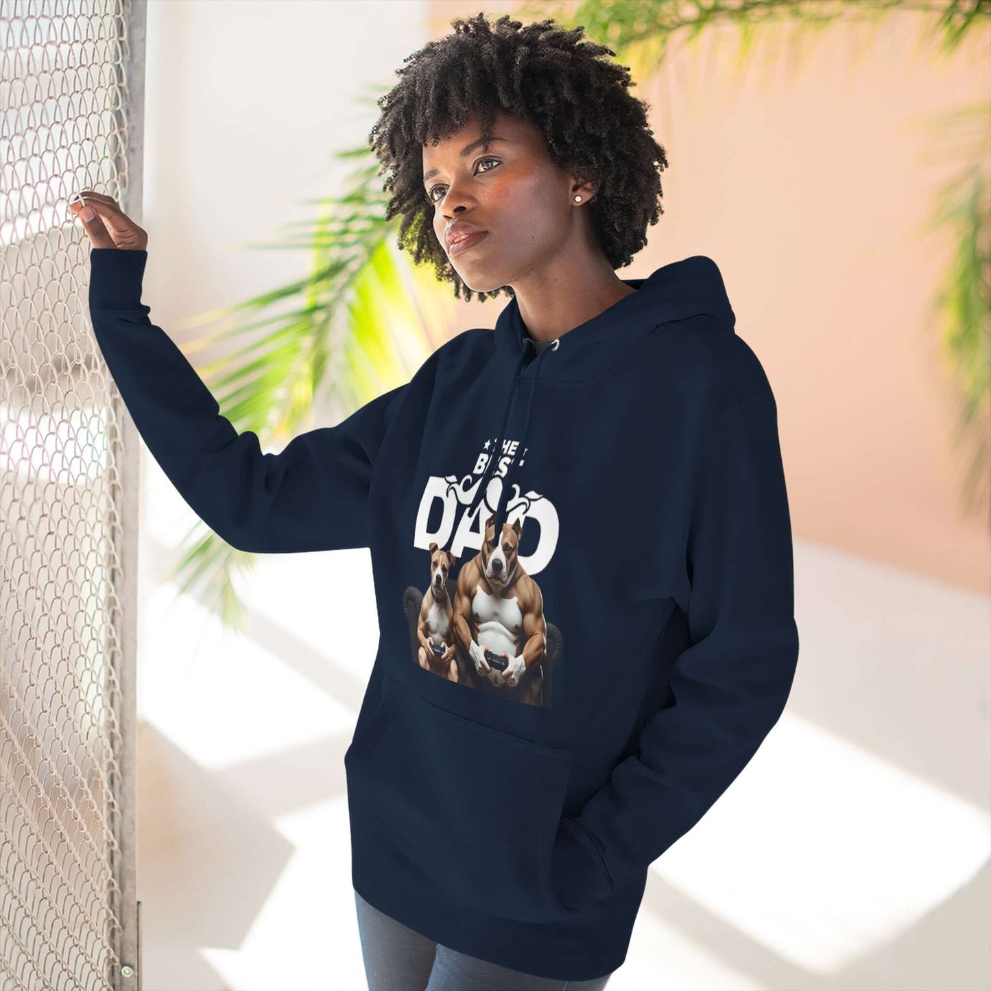 The Best Dad - Bulldog Father & Puppy Graphic Unisex Hoodie