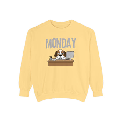 Monday Face Dog Stares Blankly Unisex Crewneck Sweatshirt style 6