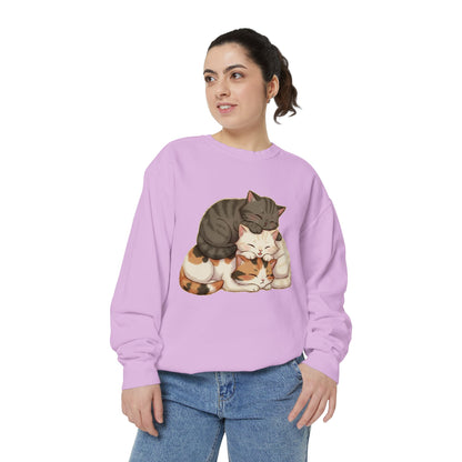 3 Cute Sleeping Cats Cozy Graphic Unisex Crewneck Sweatshirt style 3