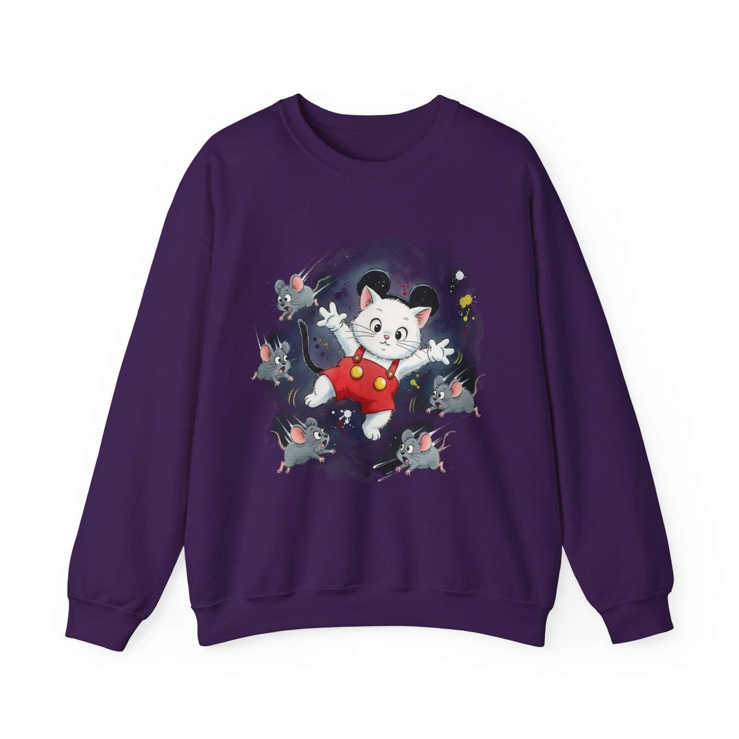 Watercolor Cat painting Unisex Crewneck Sweatshirt style 2