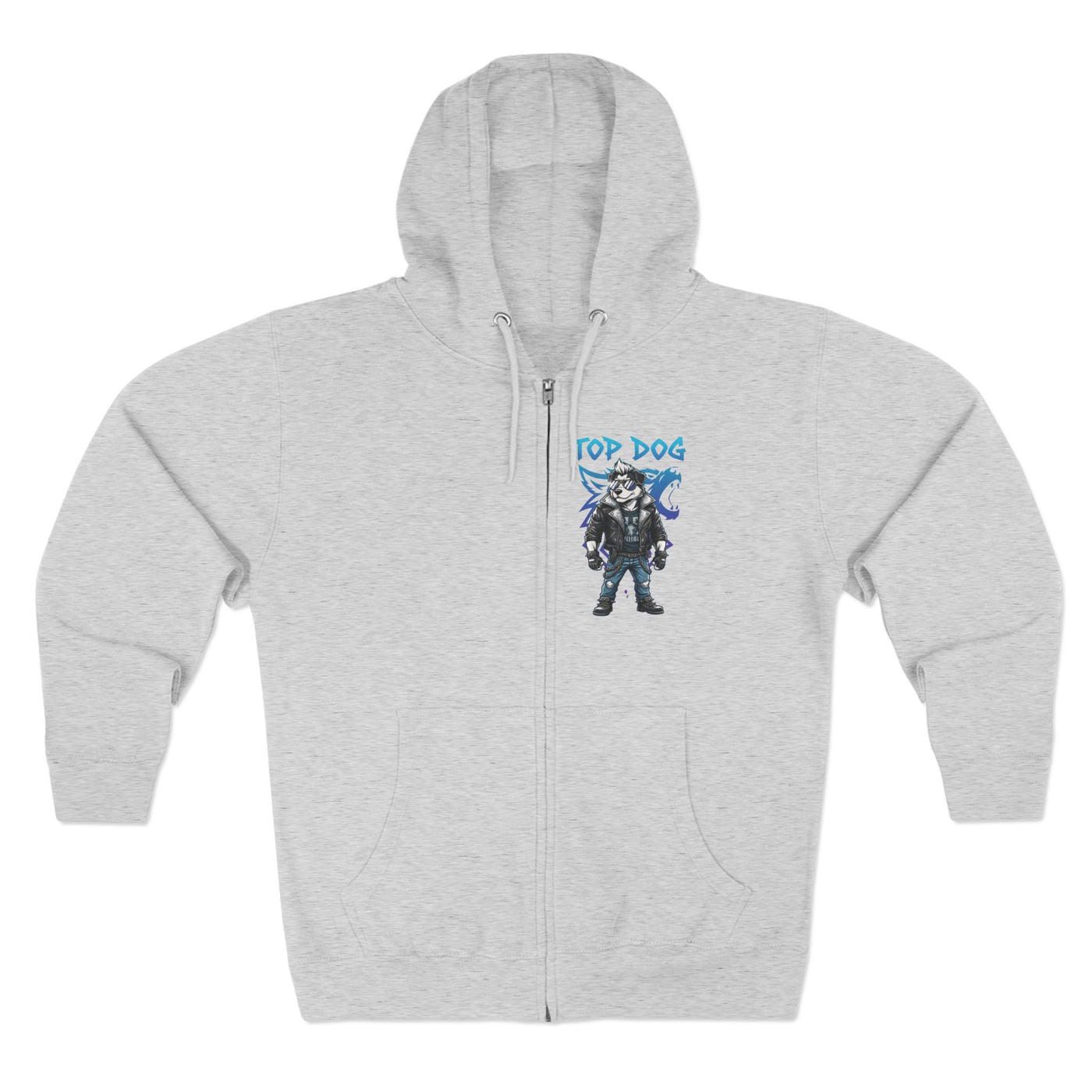 Top Dog Unisex Zip Hoodie, Graphic Hoodie, Streetwear, Animal Lover Gift, Casual Wear, Skater Style