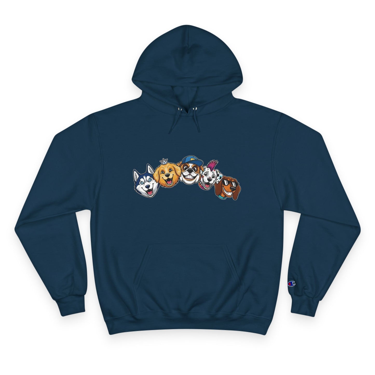 Playful Dog Faces Cozy Unisex Champion Pullover Hoodie