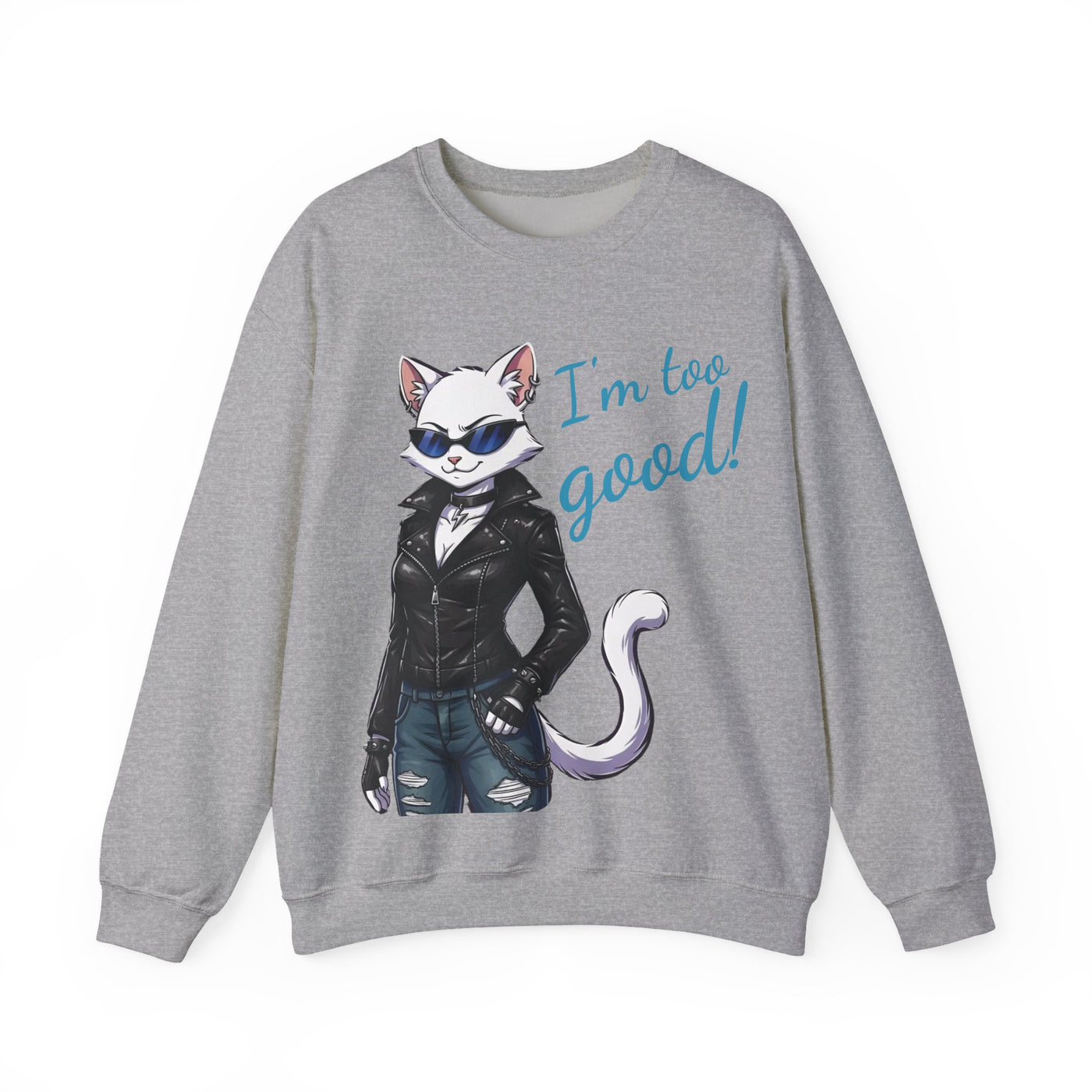 Cool Cat style 3 Unisex Crewneck Sweatshirt | Cozy Gift for Cat Lovers, Casual Wear, Unique Graphic Sweatshirt, Birthday Gift, Everyday Style