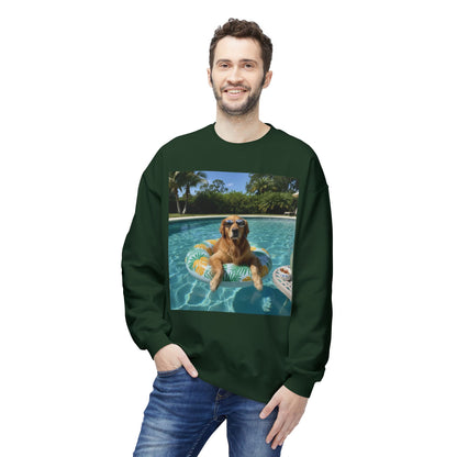 Swimming Pool Vibes Graphic Dog Unisex Crewneck Sweatshirt