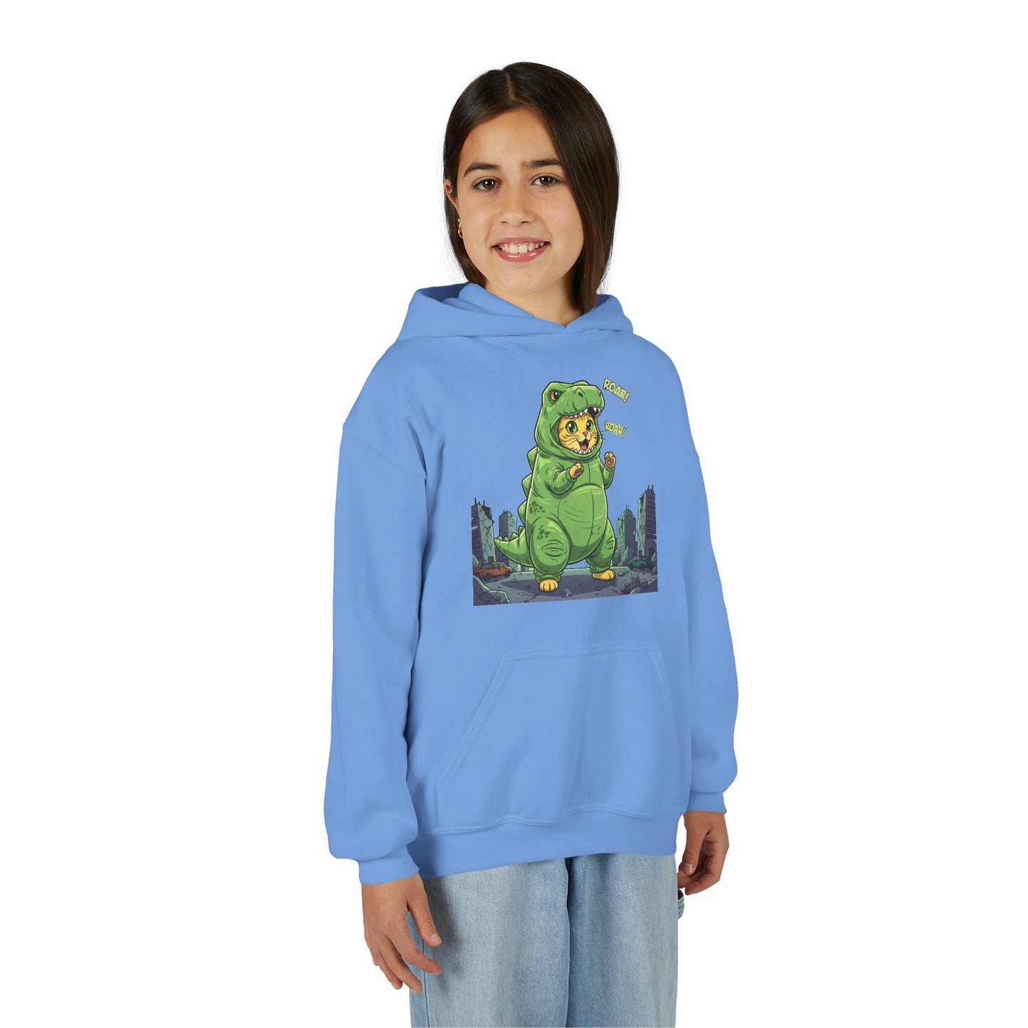 Cat cosplay Godzilla Unisex Kids Hoodie style 2