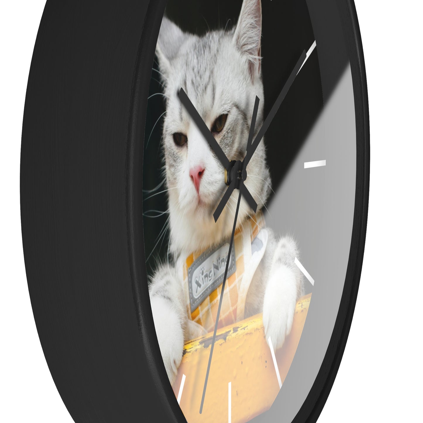 White Cat different colors Wall Clock