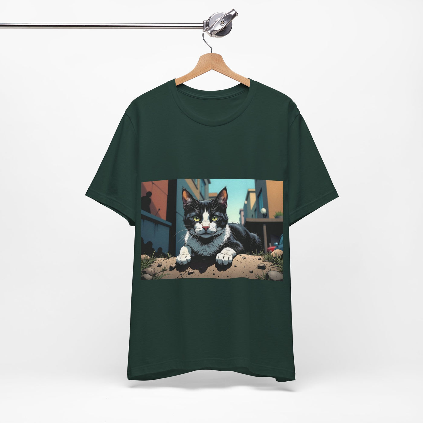 Cool Cat Graphic Tee style 1 - Unisex Jersey Short Sleeve Tee, Cat Lover Gift, Cute Cat T-Shirt, Casual Wear, Pet Owner Apparel