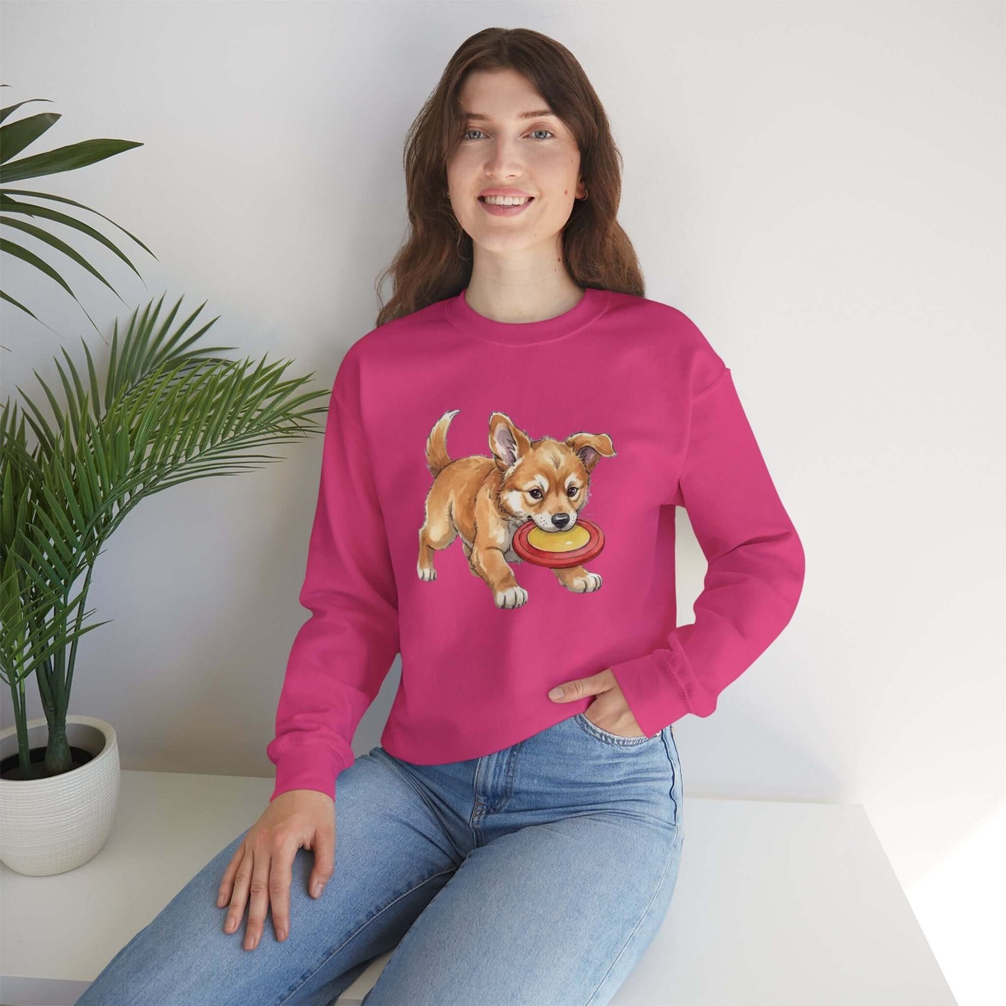 Watercolor Dog painting Unisex Crewneck Sweatshirt style 5