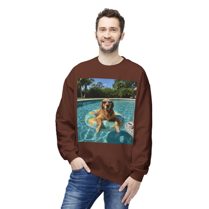 Swimming Pool Vibes Graphic Dog Unisex Crewneck Sweatshirt