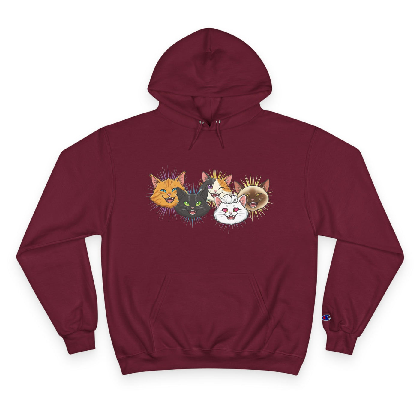 Playful Cat Champion Unisex Hoodie | Cozy Cat Lover Pullover, Pet Themed Gift, Cute Animal Apparel, Perfect for Cat Days