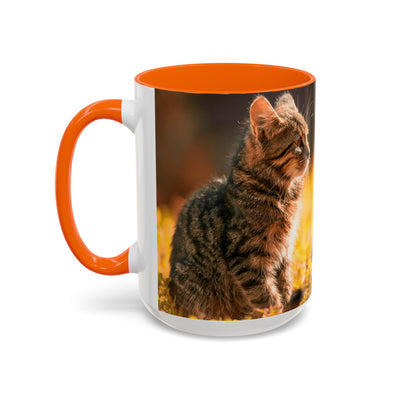 Golden Autumn Cat Coffee Mug - Cute Cat Mug, Nature Lover Gift, Cozy Kitchen Decor, Fall Drinkware, Cat Lover Gift