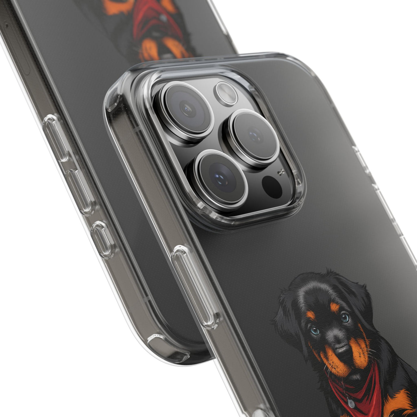 Rottweiler Dog Clear Phone Case, Impact-Resistant Phone Case, Dog Lover Gift, Pet Artwork, Cute Dog Accessory