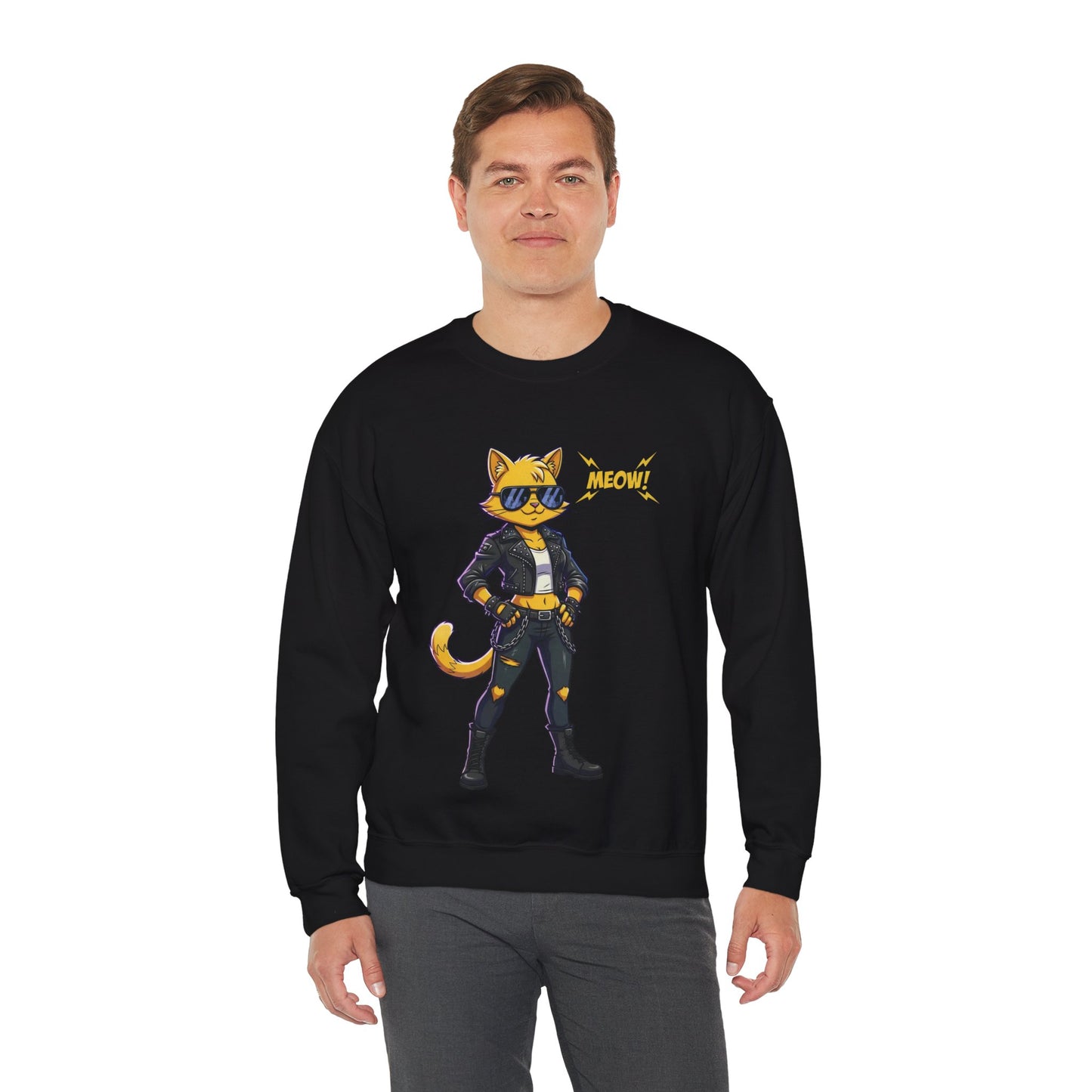 Cool Cat Unisex Heavy Blend Crewneck Sweatshirt style 4