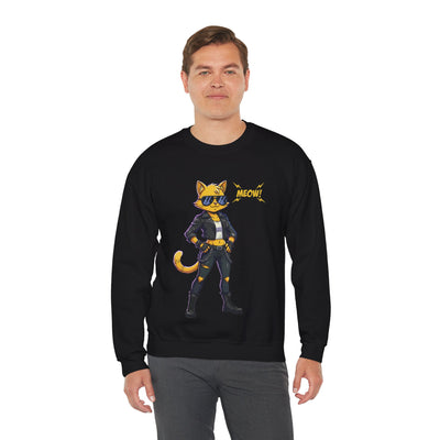 Cool Cat style 4 Unisex Crewneck Sweatshirt | Cozy Gift for Cat Lovers, Casual Wear, Unique Graphic Sweatshirt, Birthday Gift, Everyday Style