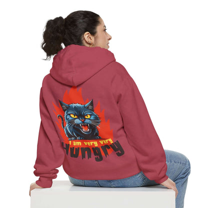 I am very very Hungry - Cartoon Cat Unisex Pullover Hoodie