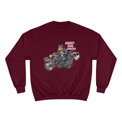 Angry Dog Onboard Graphic Champion Crewneck Sweatshirt style 3