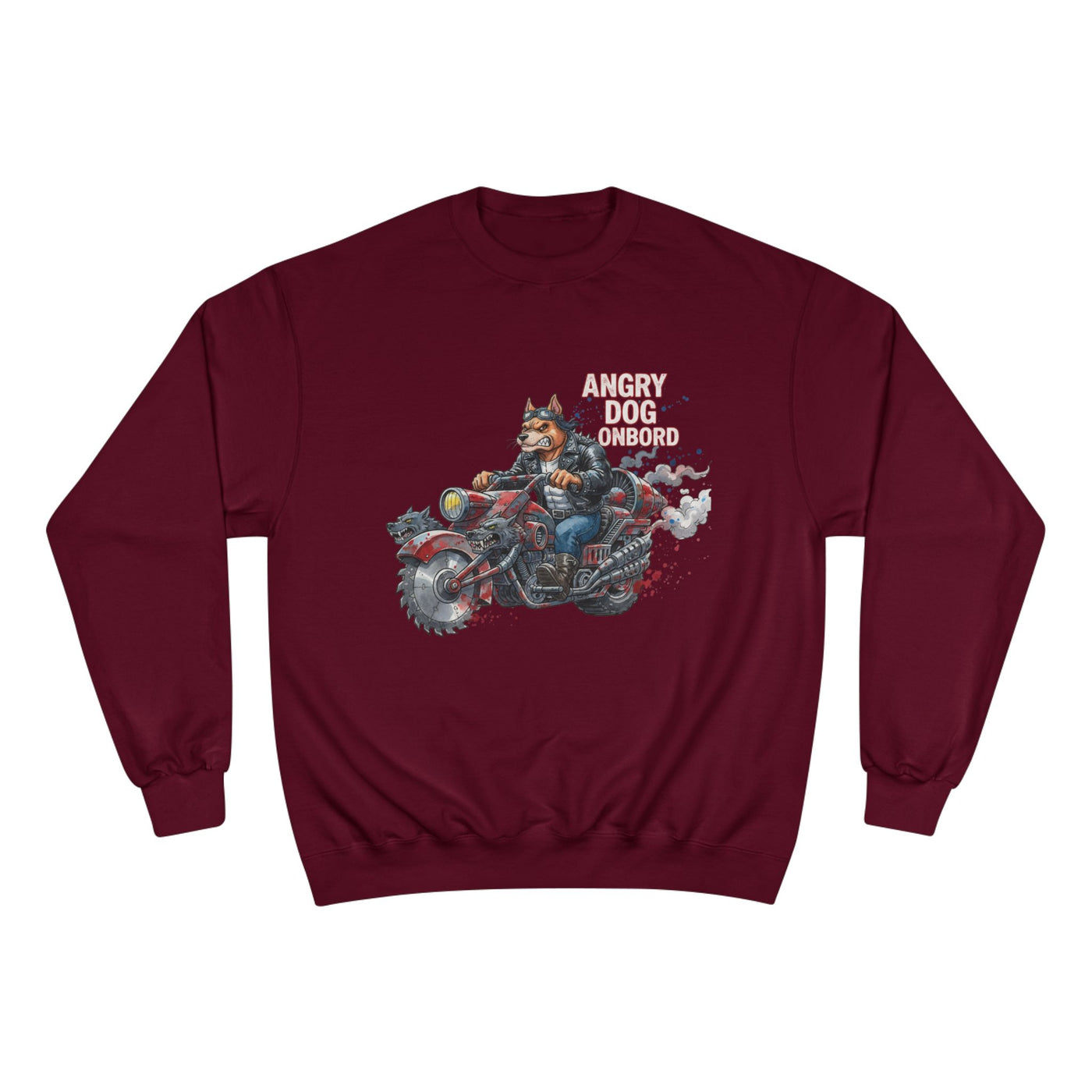 Angry Dog Onboard Graphic style 3 Champion Crewneck Sweatshirt for Gamers & Sci‑Fi Fans
