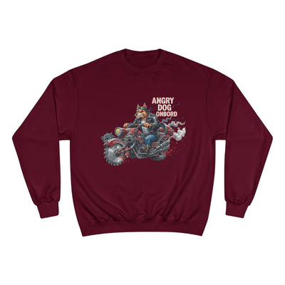 Angry Dog Onboard Graphic style 3 Champion Crewneck Sweatshirt for Gamers & Sci‑Fi Fans