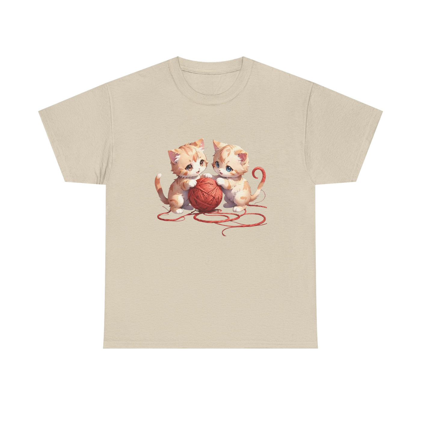 Playful Cats Ball of Yarn Unisex Tee - Cute Cat T-Shirt for Pet Lovers, Cat Owners, Sports Enthusiasts, Gifts for Animal Lovers, Casual Everyday Wear