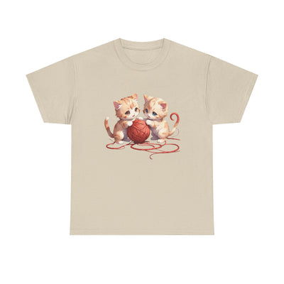 Playful Cats Ball of Yarn Unisex Tee - Cute Cat T-Shirt for Pet Lovers, Cat Owners, Sports Enthusiasts, Gifts for Animal Lovers, Casual Everyday Wear