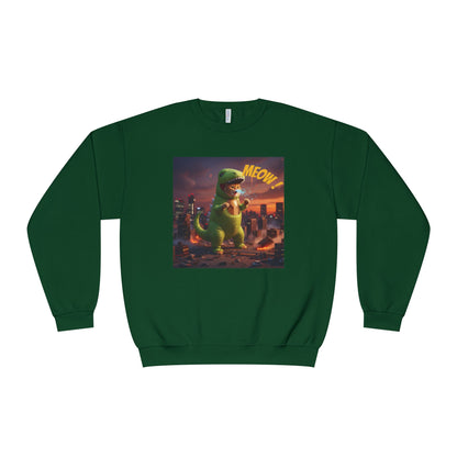 Tyrannosaurus Cat in city Unisex NuBlend Sweatshirt style 2