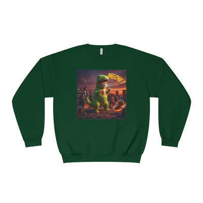 Tyrannosaurus Cat in city style 2 Unisex NuBlend® Crewneck Sweatshirt