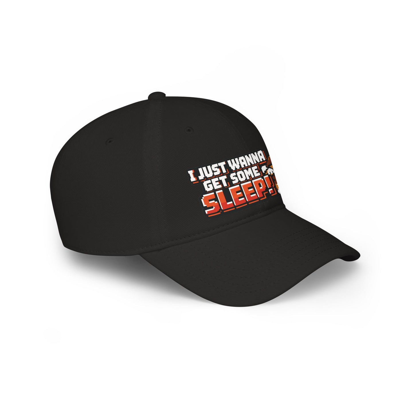 I Just Wanna Get Some Sleep Pixel Dog Low Profile Cap Hat