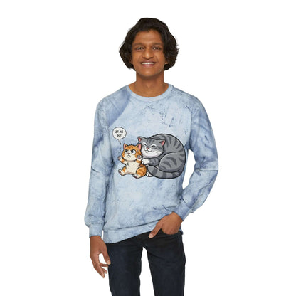 Let Me Go Cat Cozy Crewneck Sweatshirt Tie-Dye style 4
