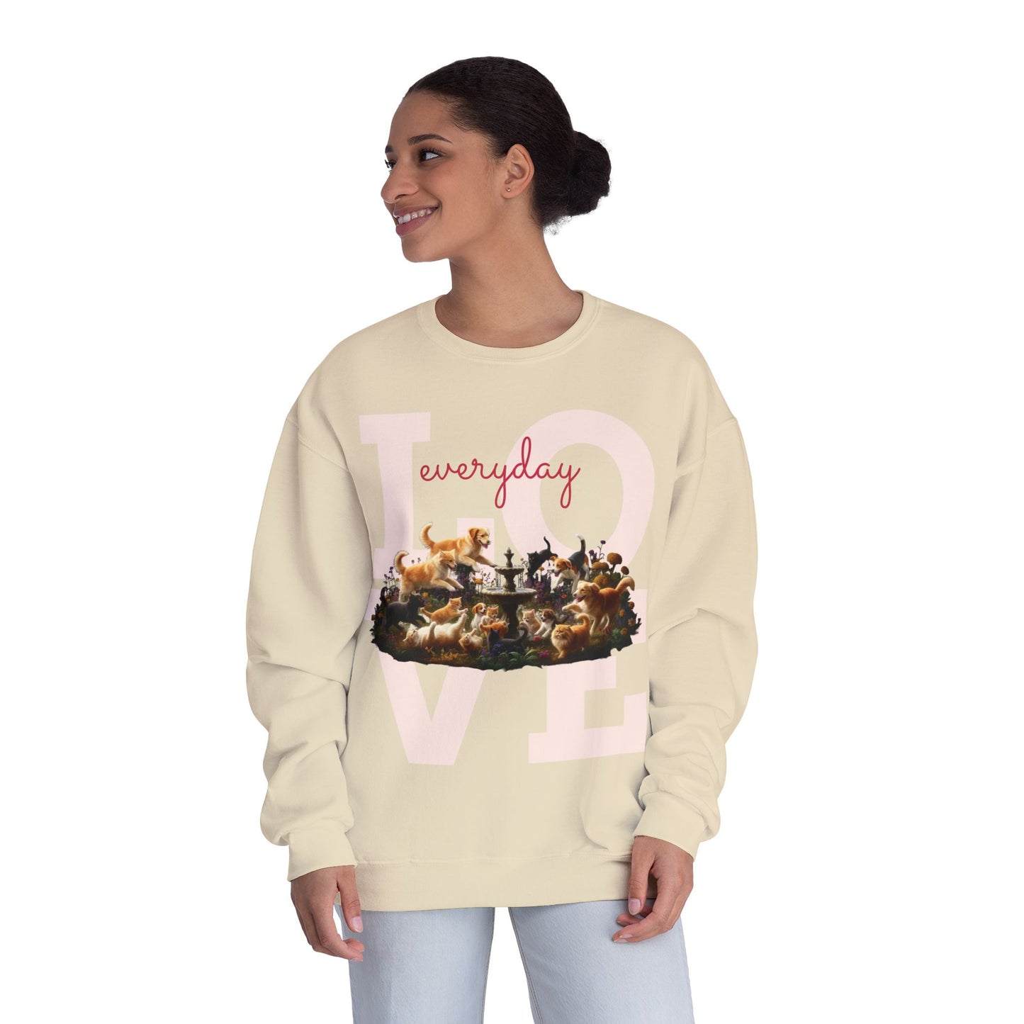 Love Everyday Cats & Dogs Unisex NuBlend Crewneck Sweatshirt